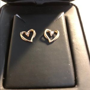 14K YELLOW GOLD STUDS WITH REAL DIAMONDS